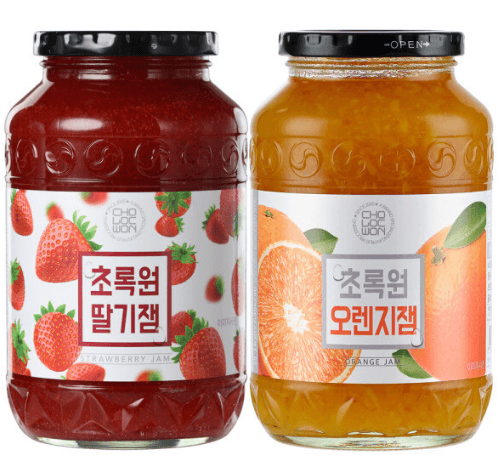 초록원 딸기잼+오렌지잼 1kg