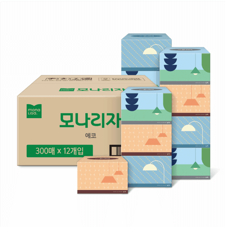 모나리자 에코 미용티슈 300매 12입