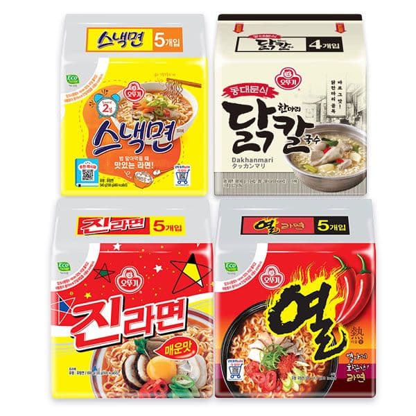 오뚜기 라면 4종 세트 19개