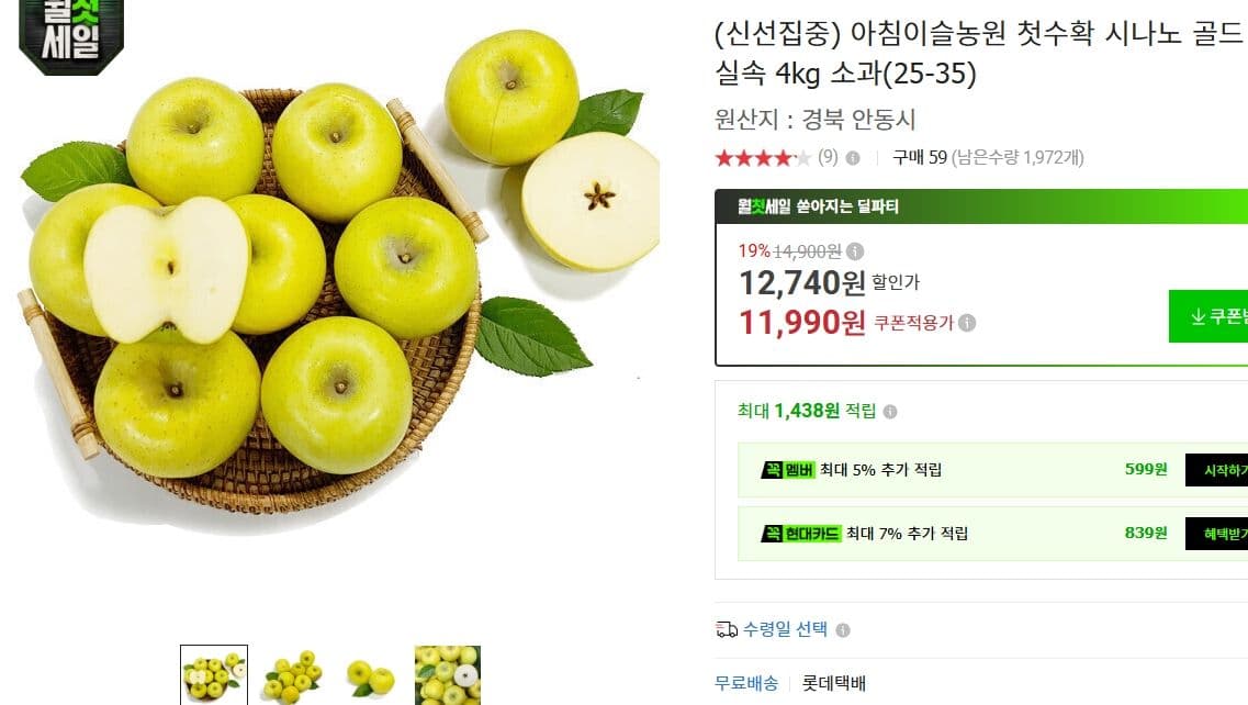 시나노 골드 실속 4kg 소과