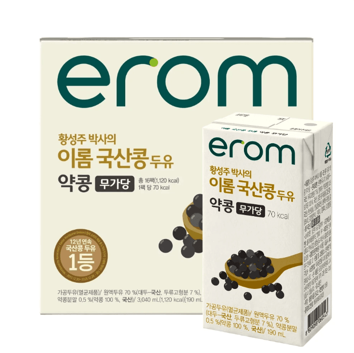 이롬 약콩 무가당 두유 190ml 16개