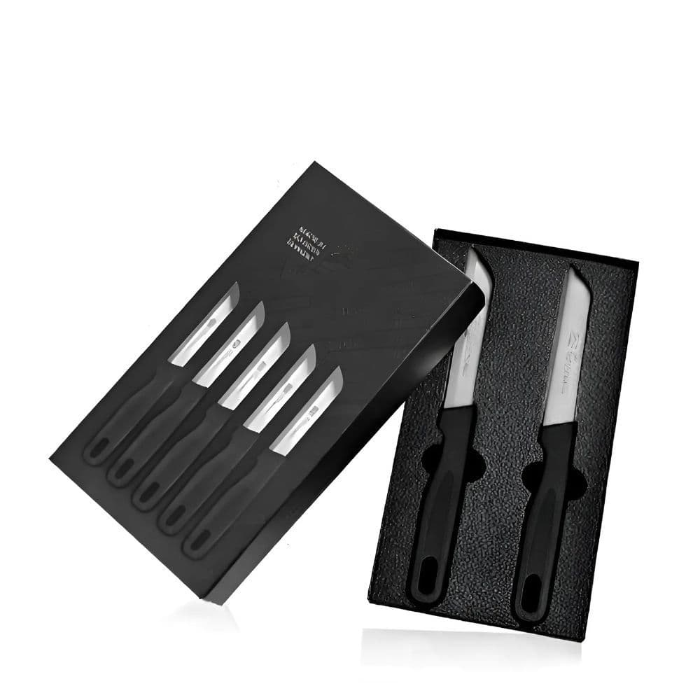 검정 스텐 톱날과도 18.9cm 2종 세트