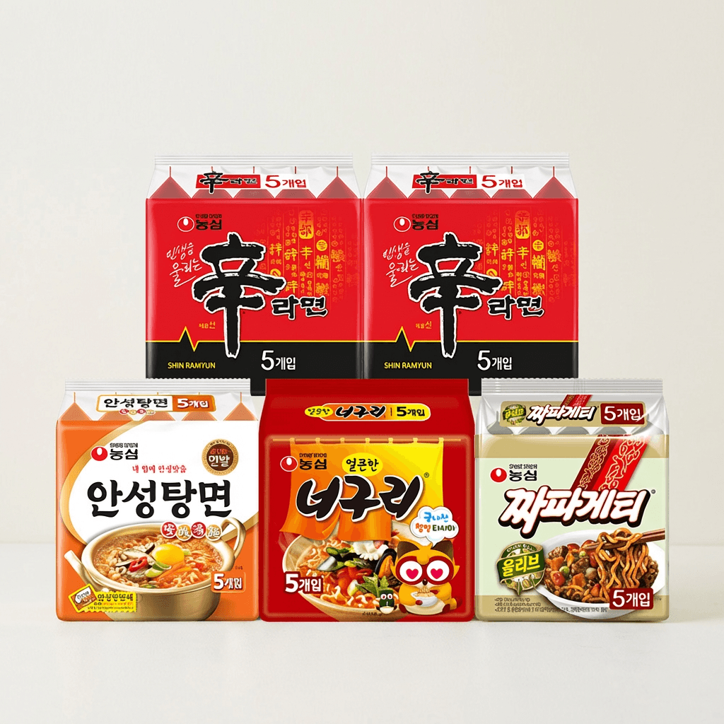농심 신라면+안성탕면+너구리+짜파게티 1박스