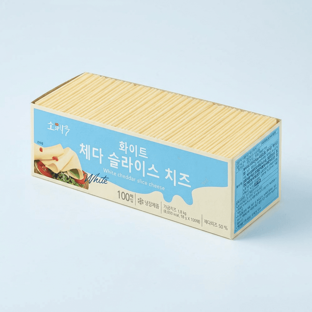 Dongwon Sowanamu White Cheddar Slice Cheese, 100 slices