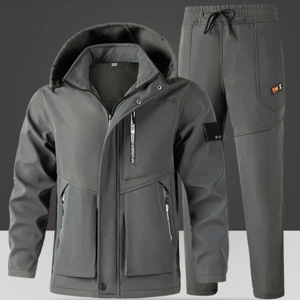 Men's Winter Fleece Hoodie Jacket and Jogger Set