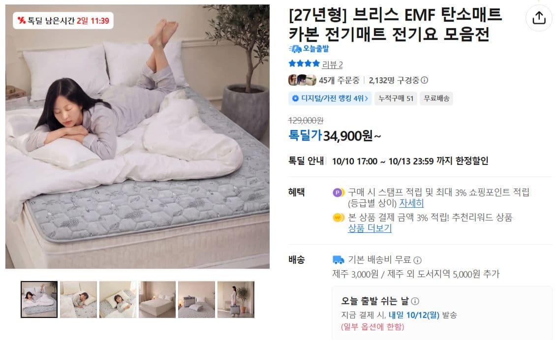 브리스 EMF 탄소매트