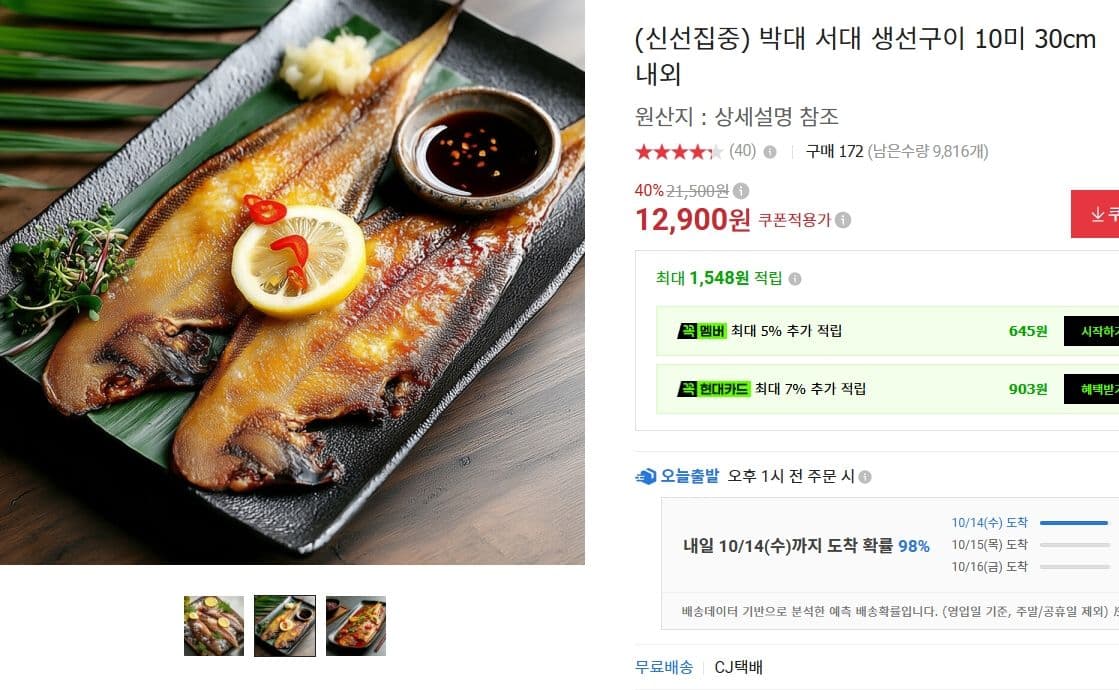 박대 서대 생선구이 10미