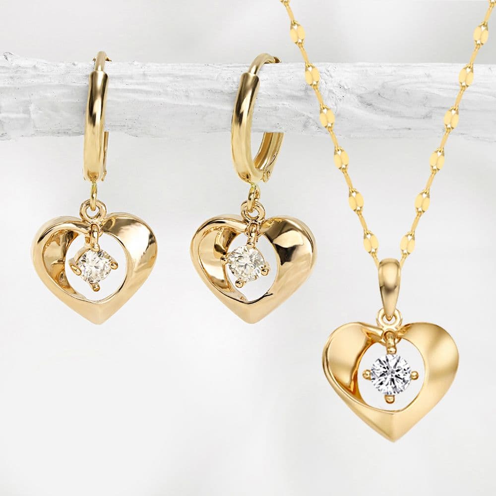 주리에떼 18K Necklace+Earring Set, Yellow