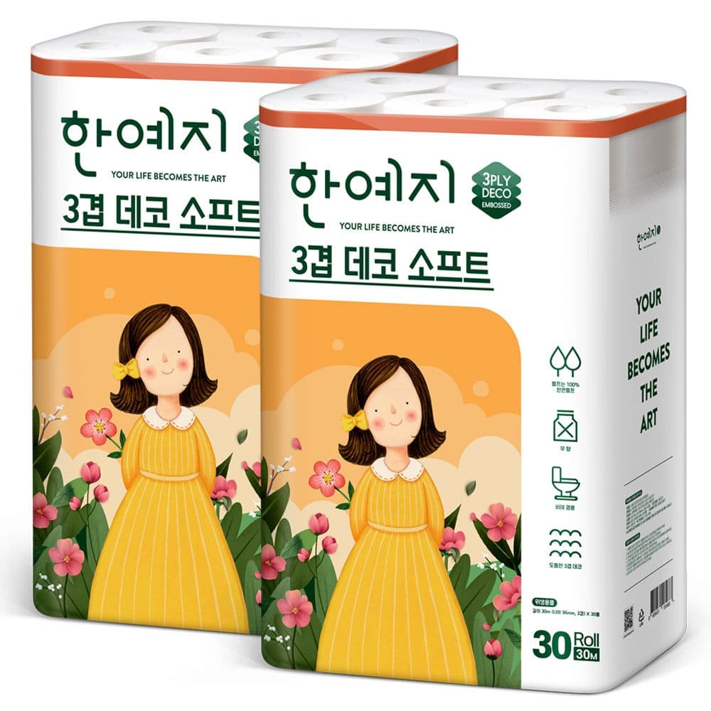 한예지 데코 소프트 화장지 30롤