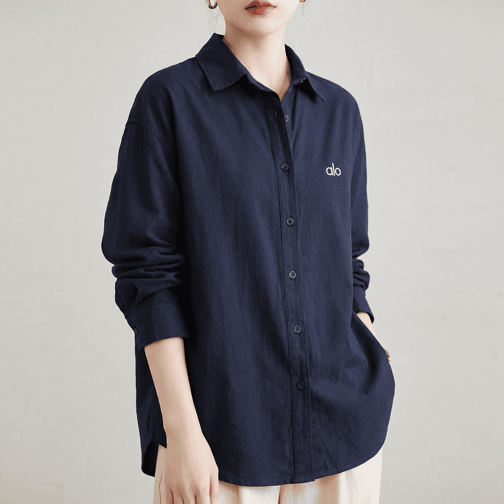 École de Paris Standard Loose Fit Shirt (Navy)