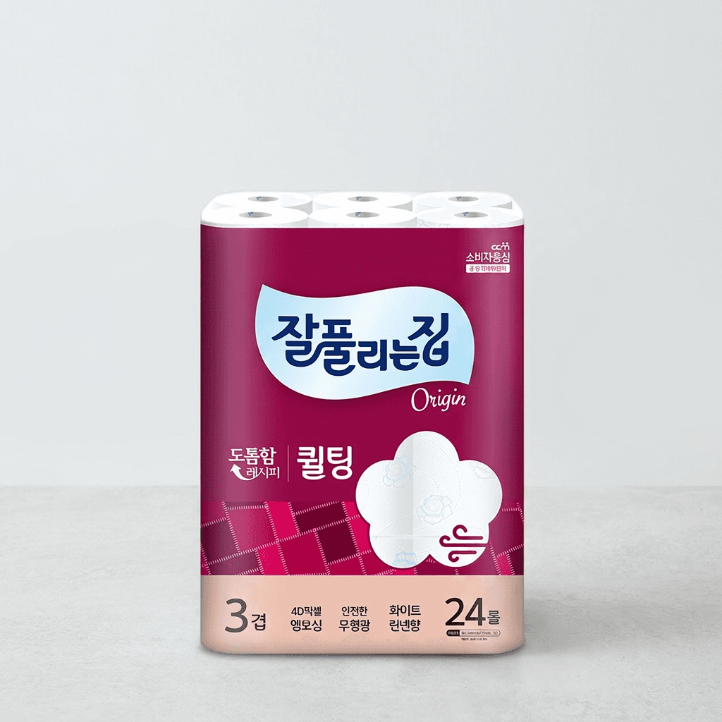 잘풀리는집 퀼팅 화장지 3겹 24롤 3팩