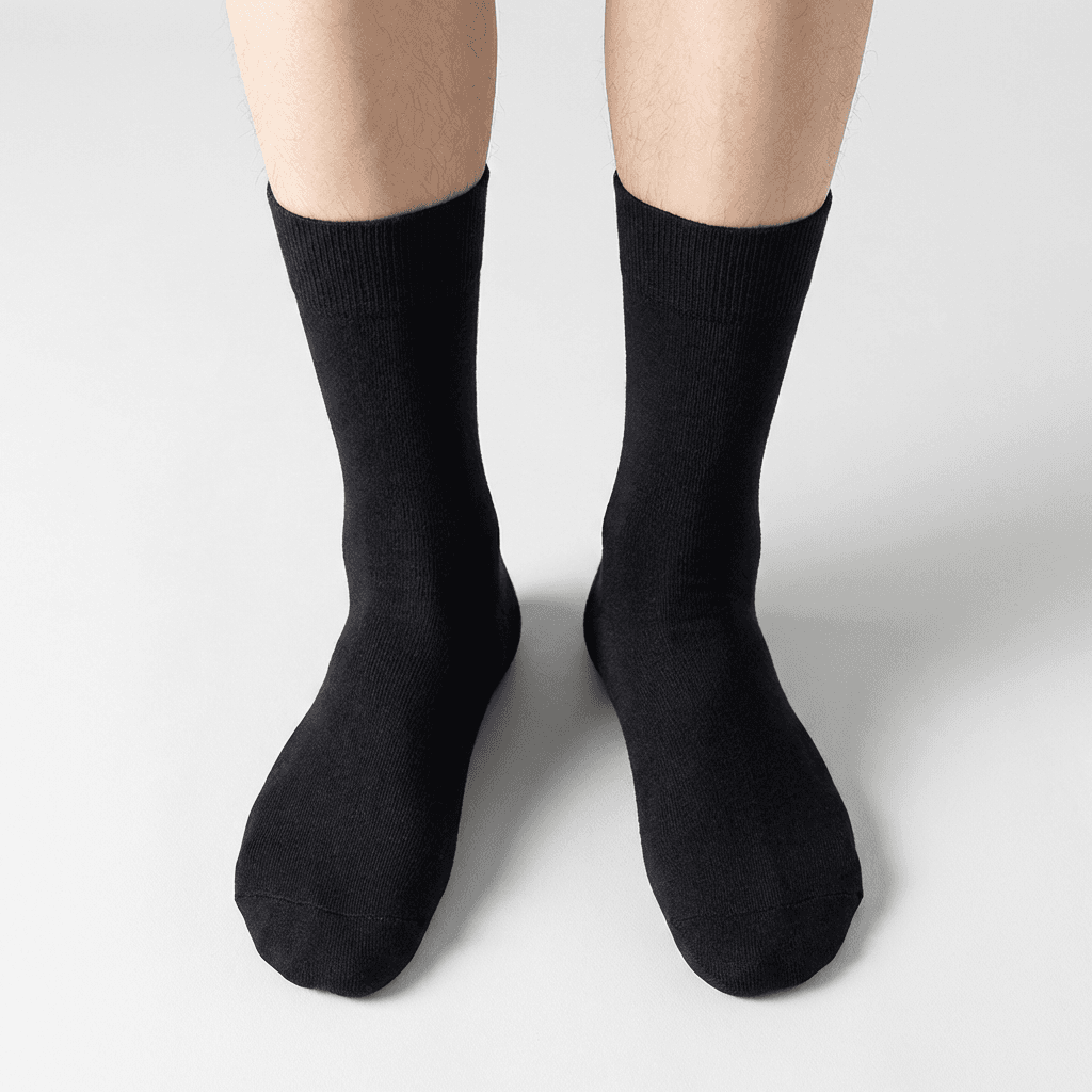 Men's All-Season Basic Mid-Calf Socks 10 Pairs (Black)