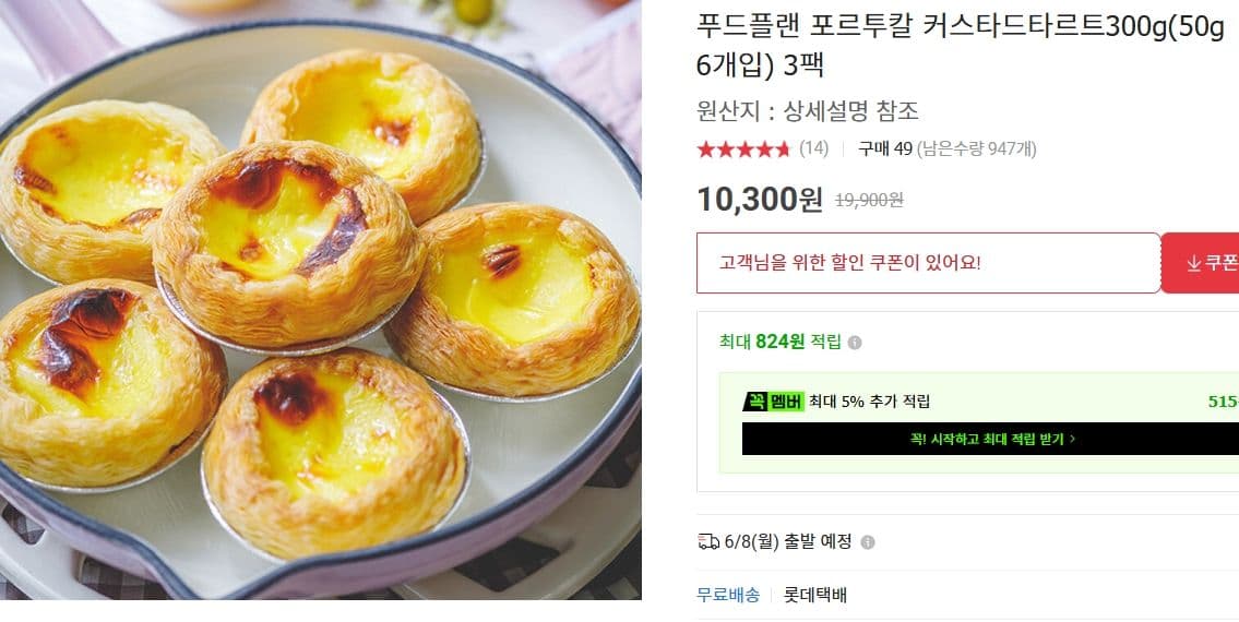 포르투갈 커스타드 타르트