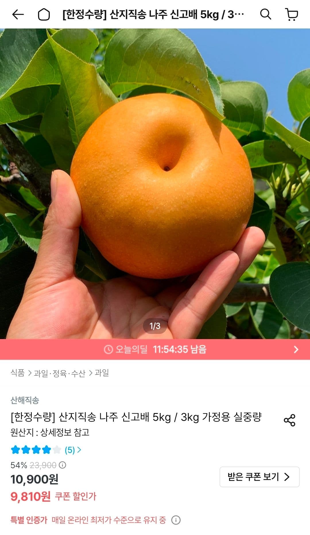 나주배 신고배 3kg