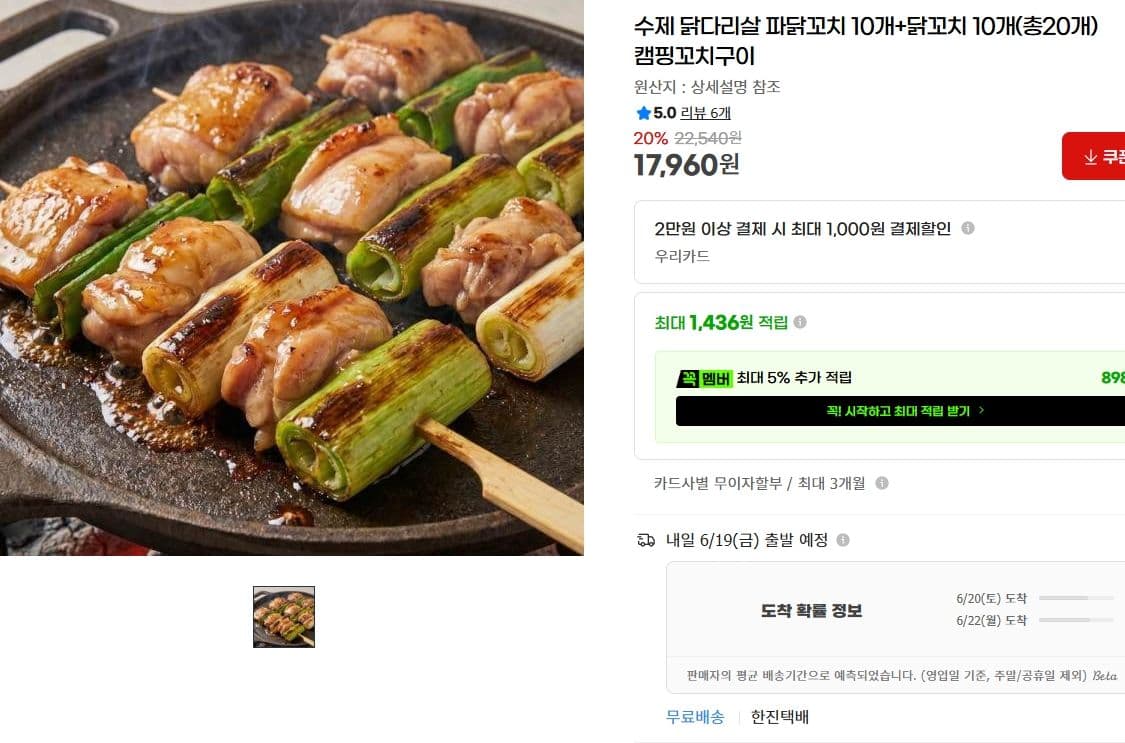 수제 파닭꼬치 + 닭꼬치 20개