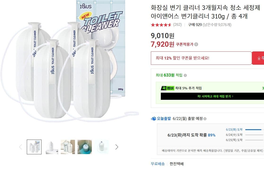 아이앤어스 변기 클리너 310g