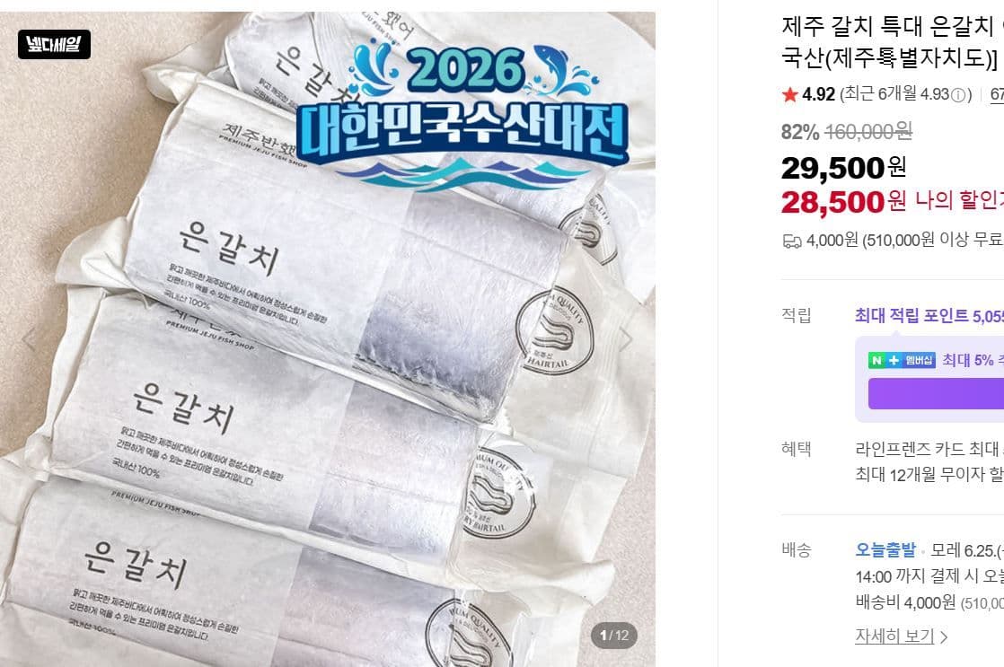 제주 은갈치 특대
