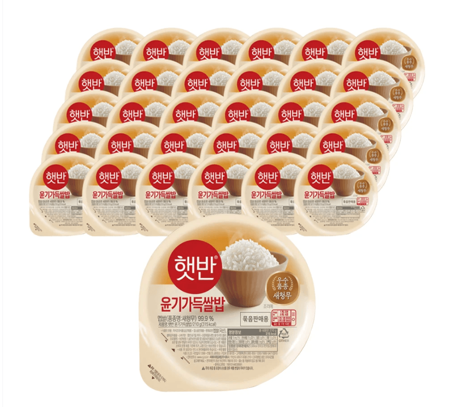 햇반 윤기가득쌀밥 210g 36개