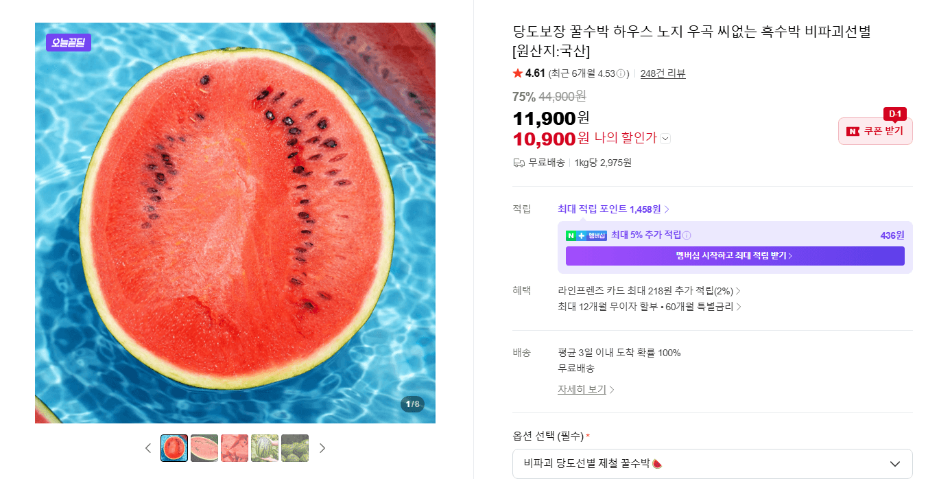 꿀수박 하우스 노지 흑수박