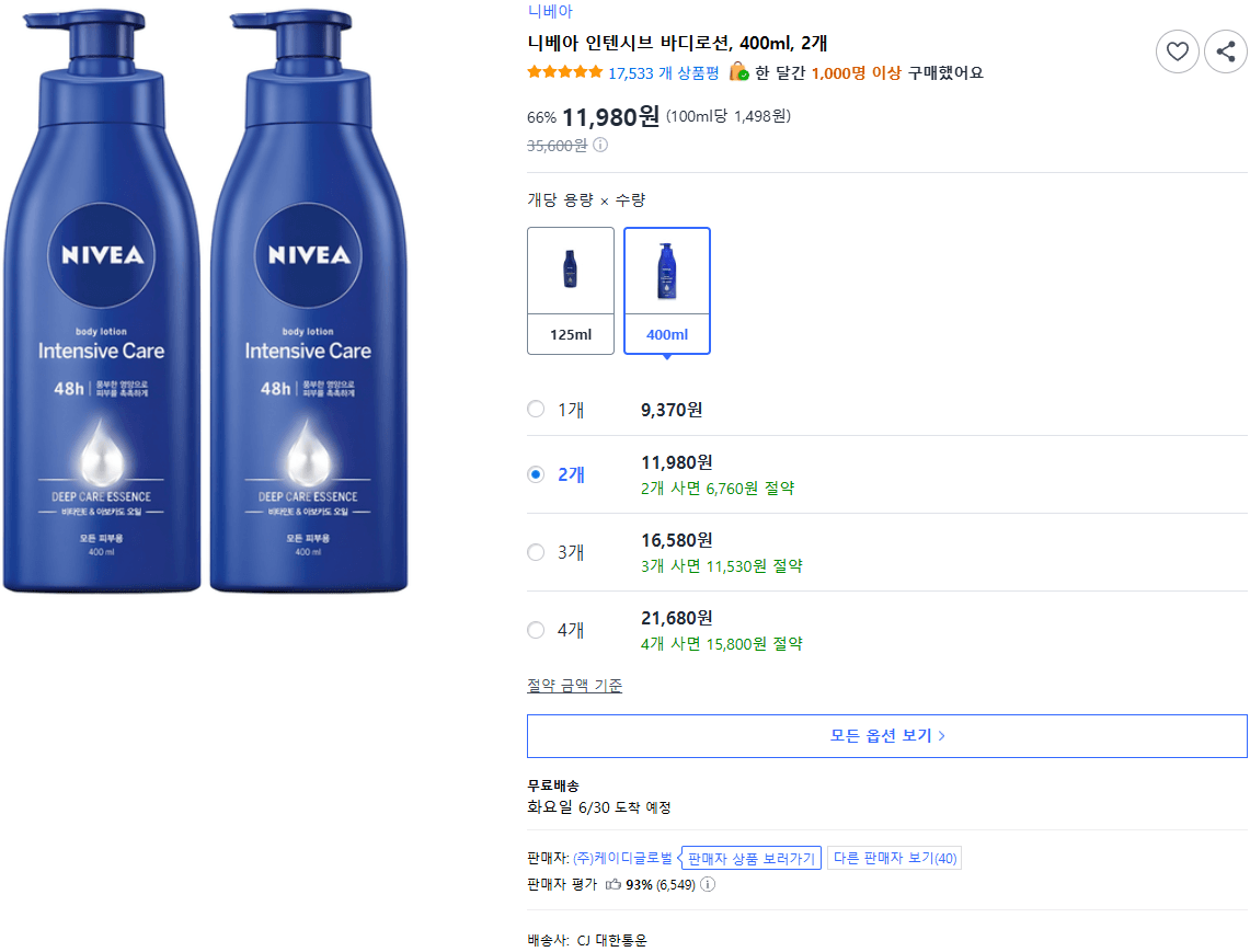 니베아 인텐시브 바디로션