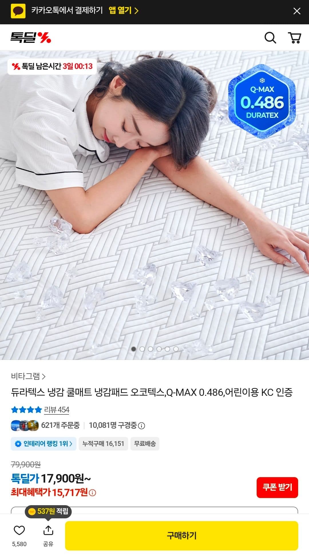 듀라텍스 냉감 쿨매트