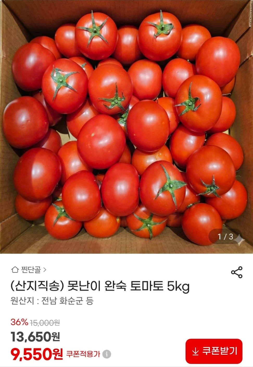 못난이 완숙 토마토 5kg