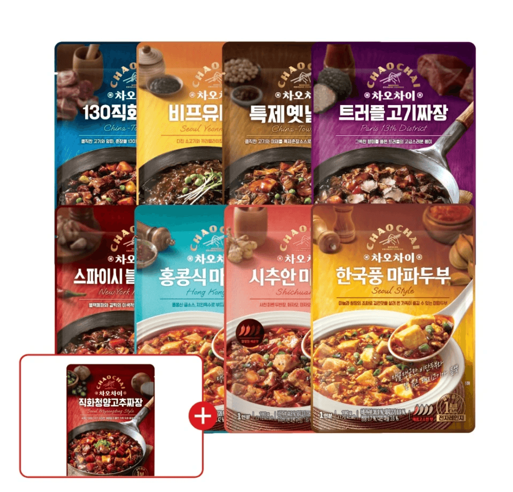 샘표 차오차이 짜장+마파두부 8종