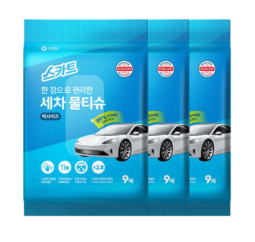 스카트 세차물티슈 9매×3