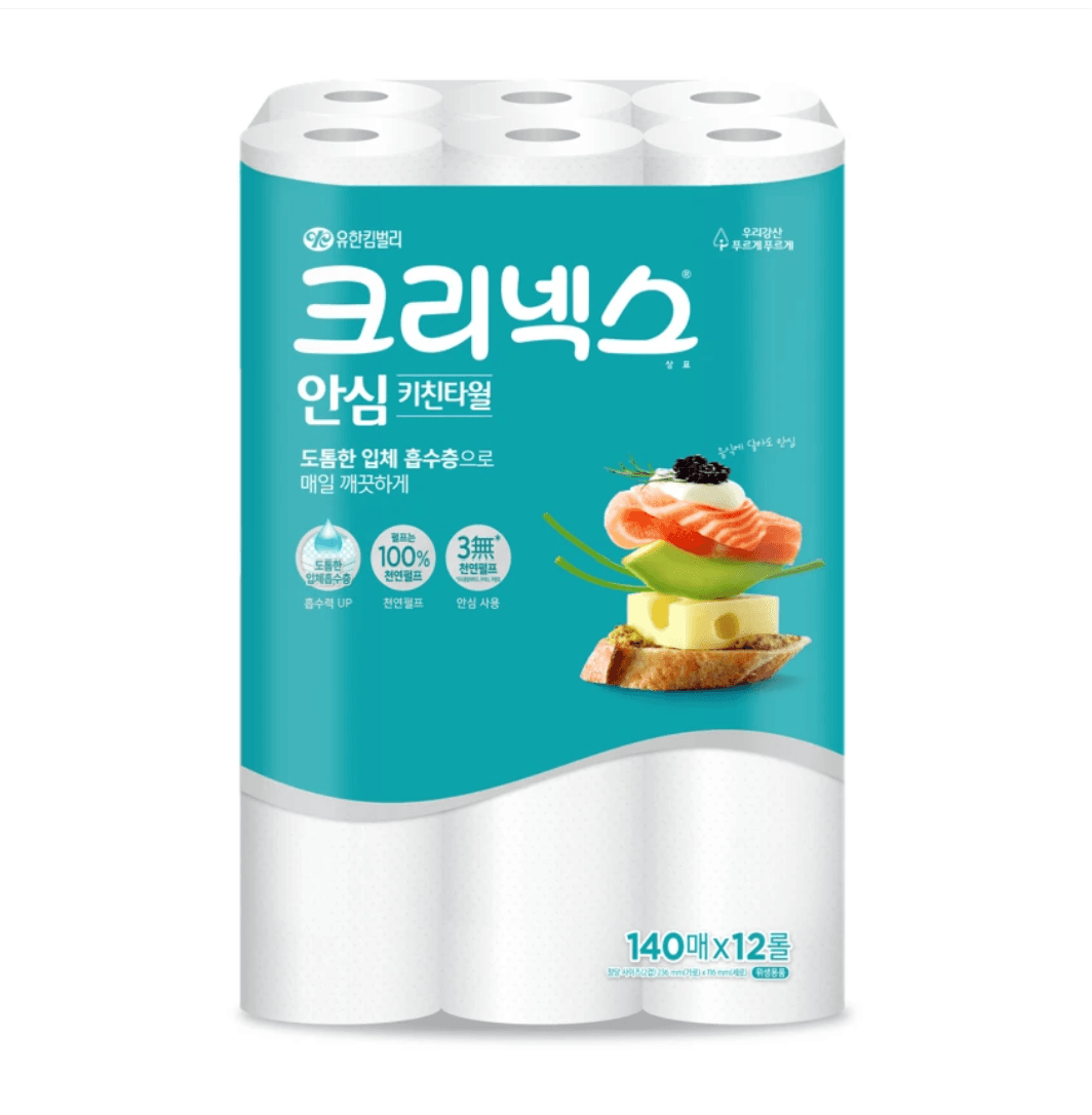 크리넥스 안심 키친타월 12롤