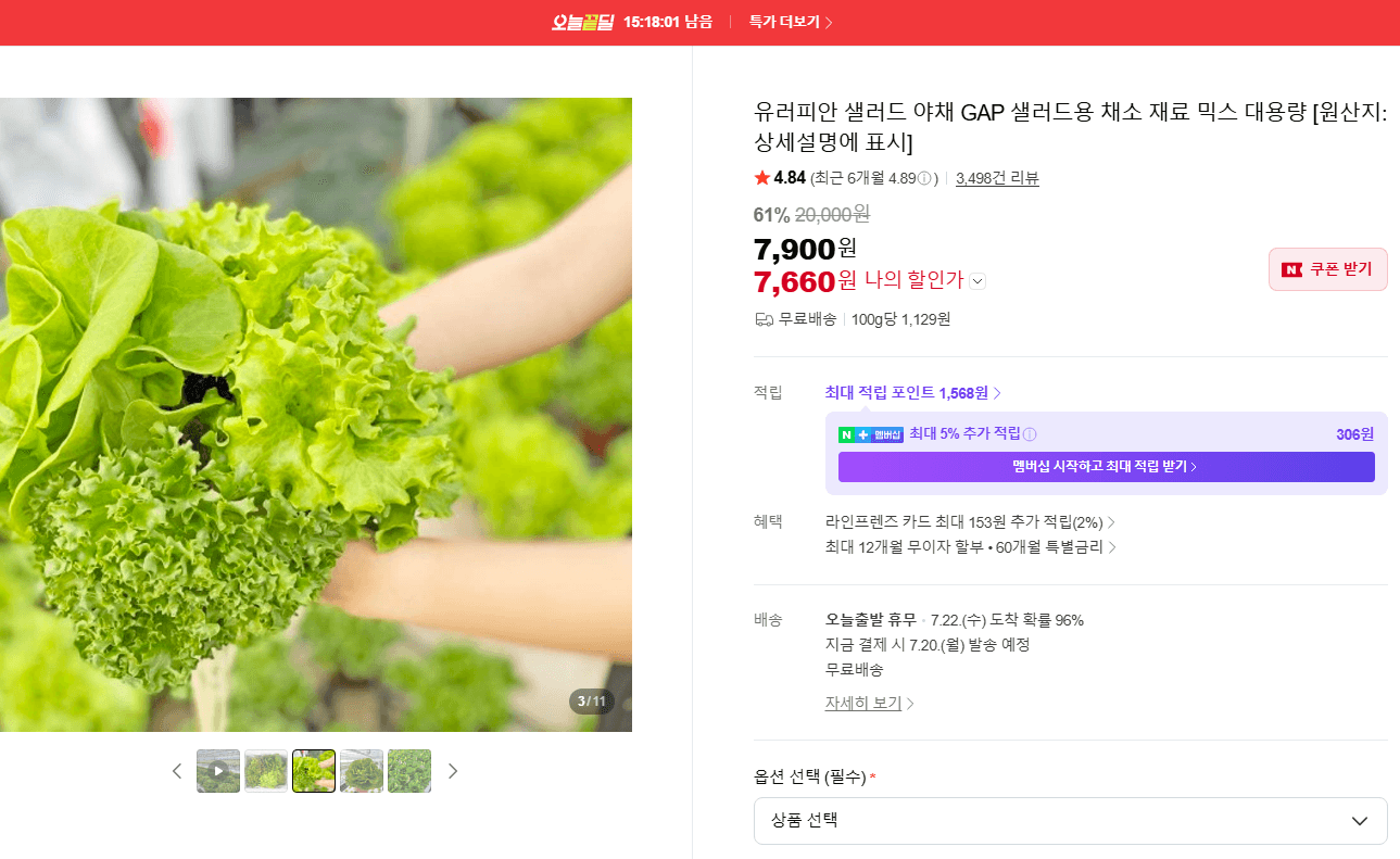 유러피안 샐러드 야채 믹스