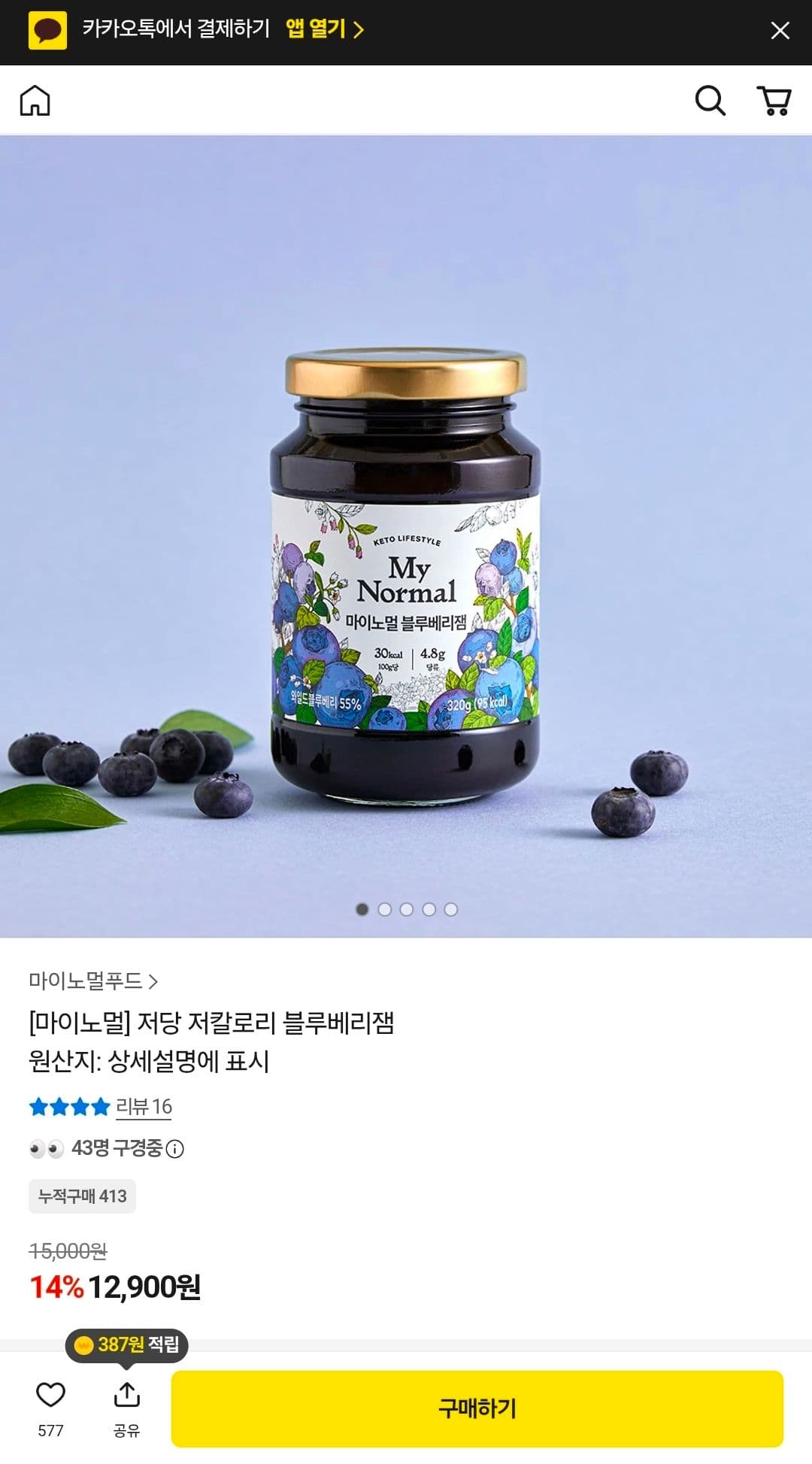 마이노멀 블루베리잼