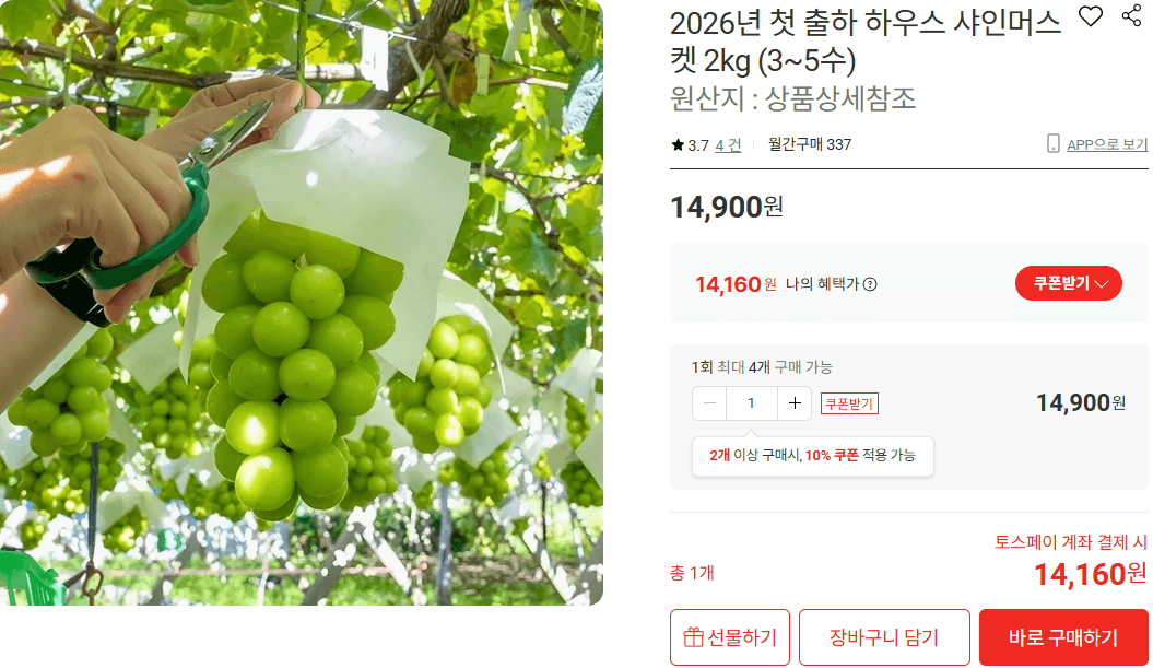 하우스 샤인머스켓 2kg