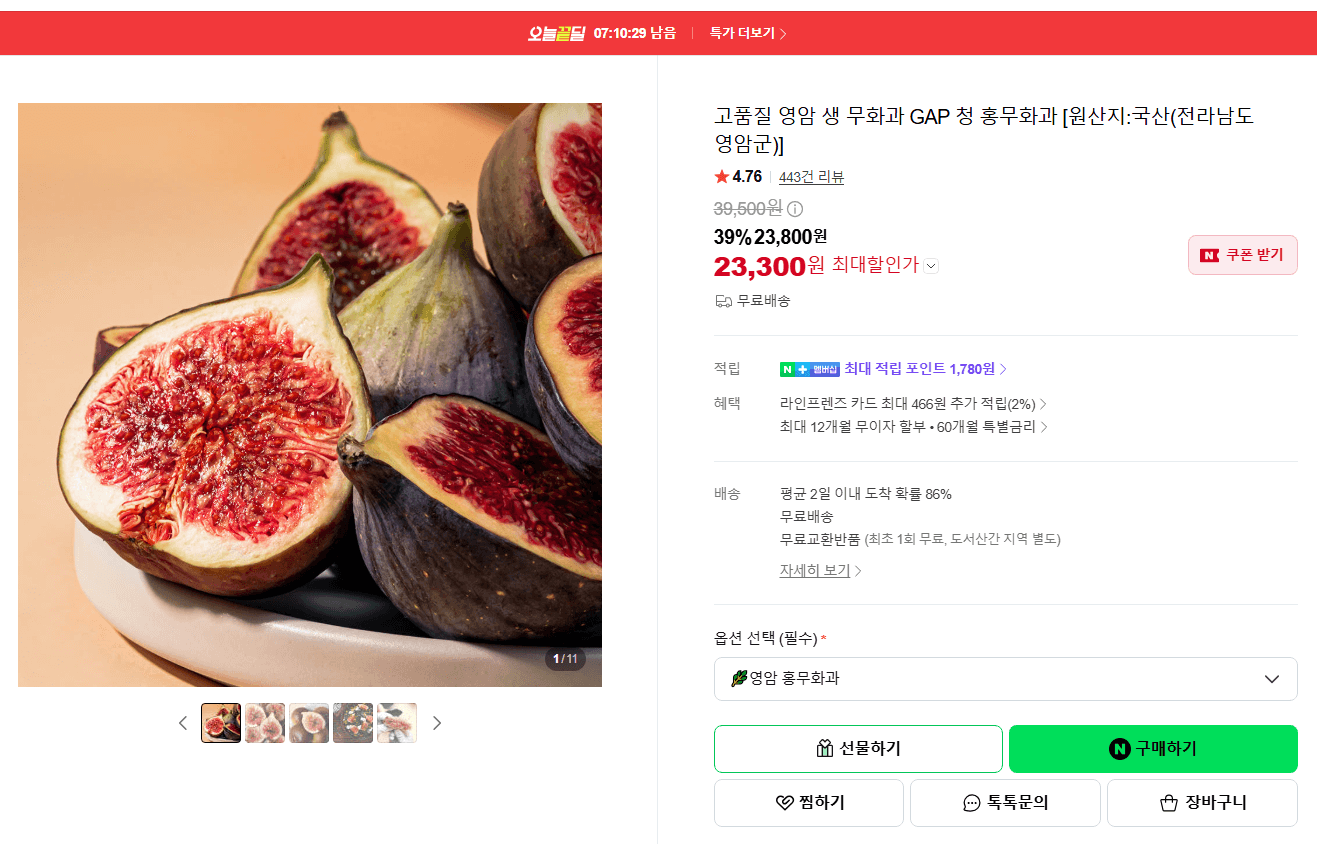 영암 생 무화과 홍무화과
