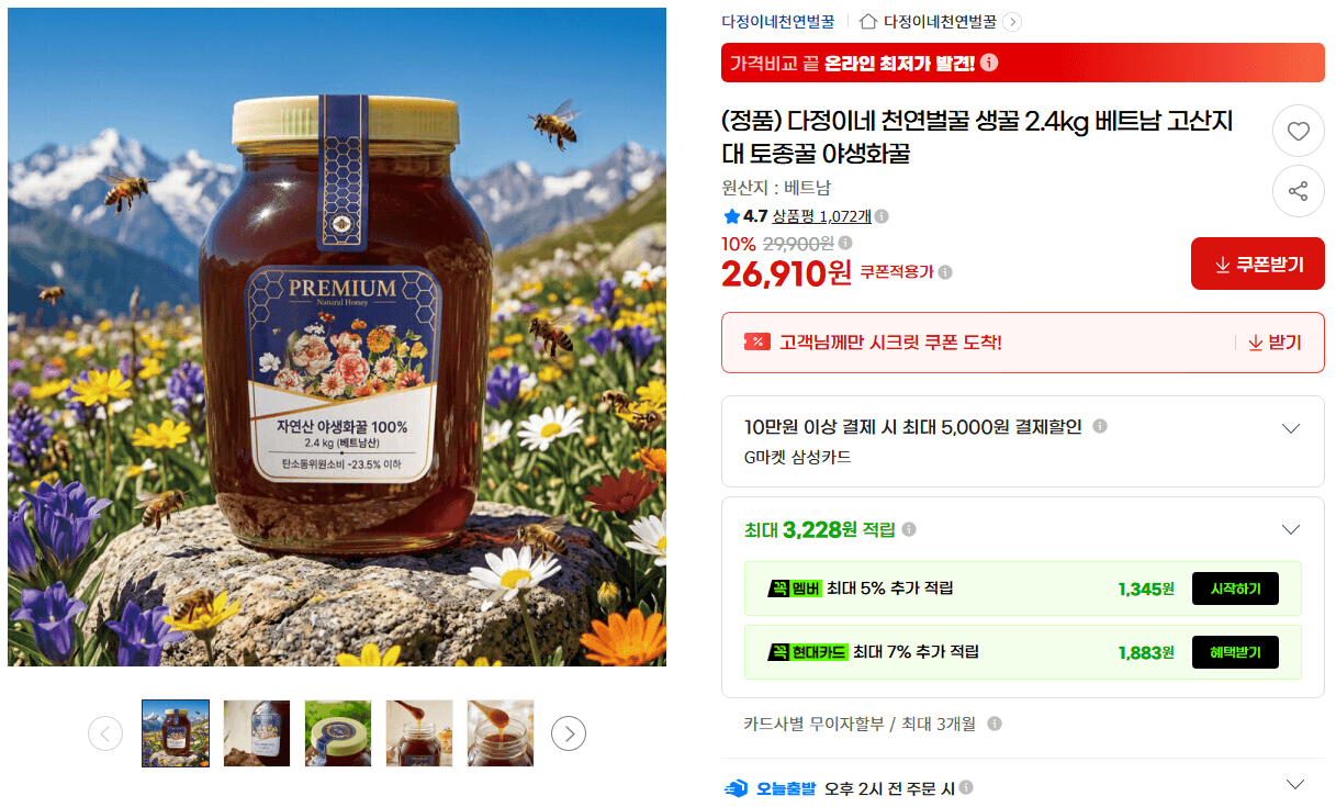 Dajeongine Natural Raw Honey 2.4kg