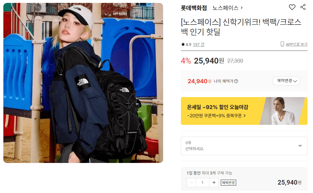 노스페이스 백팩