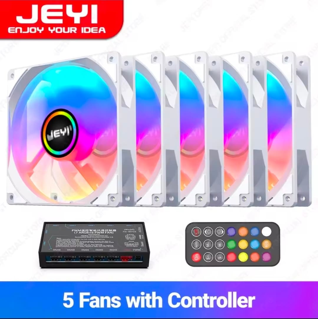 JEYI PWM ARGB 쿨링팬 5팩