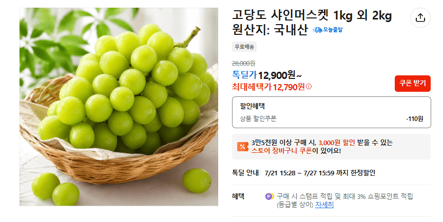 샤인머스켓 1kg