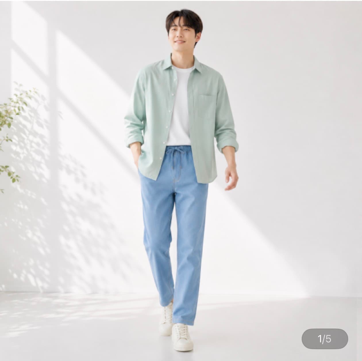 에어라이트 밴딩 스판 데님팬츠