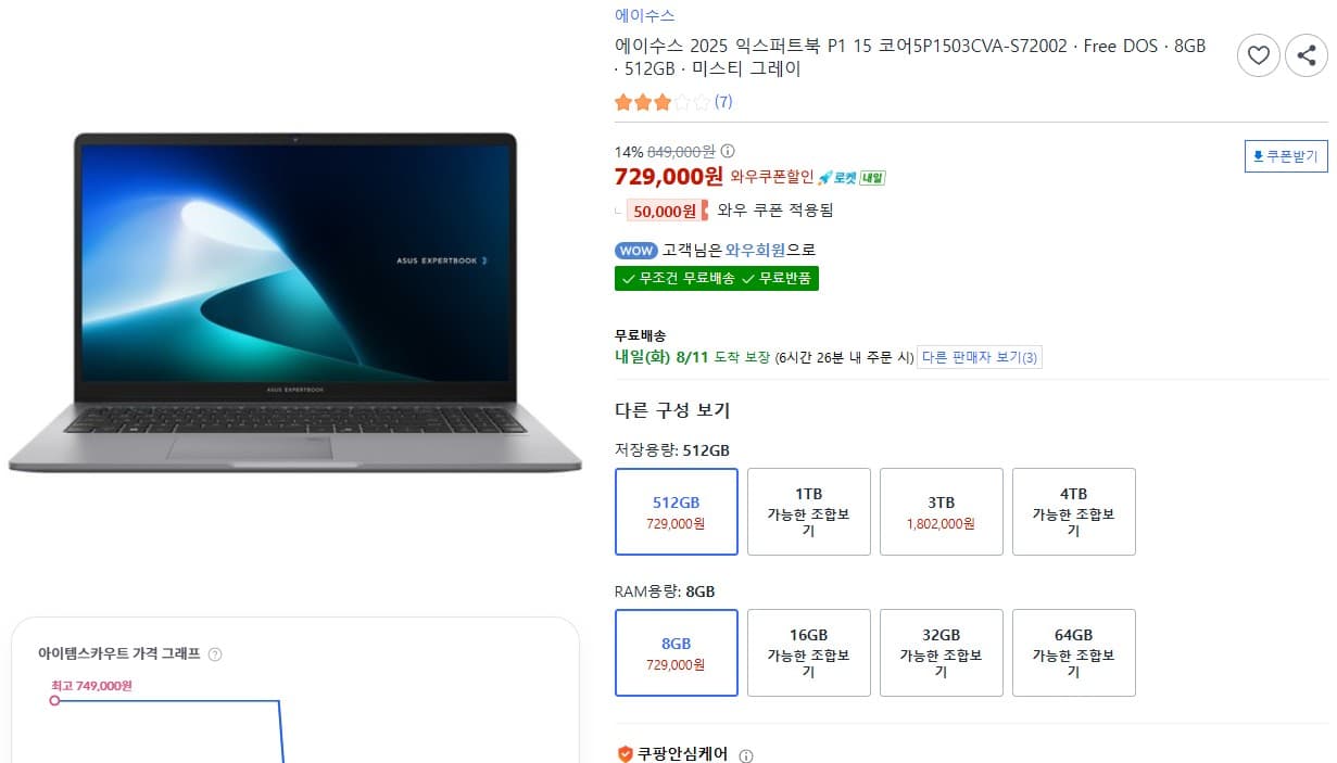 ASUS 엑스퍼트북 15인치