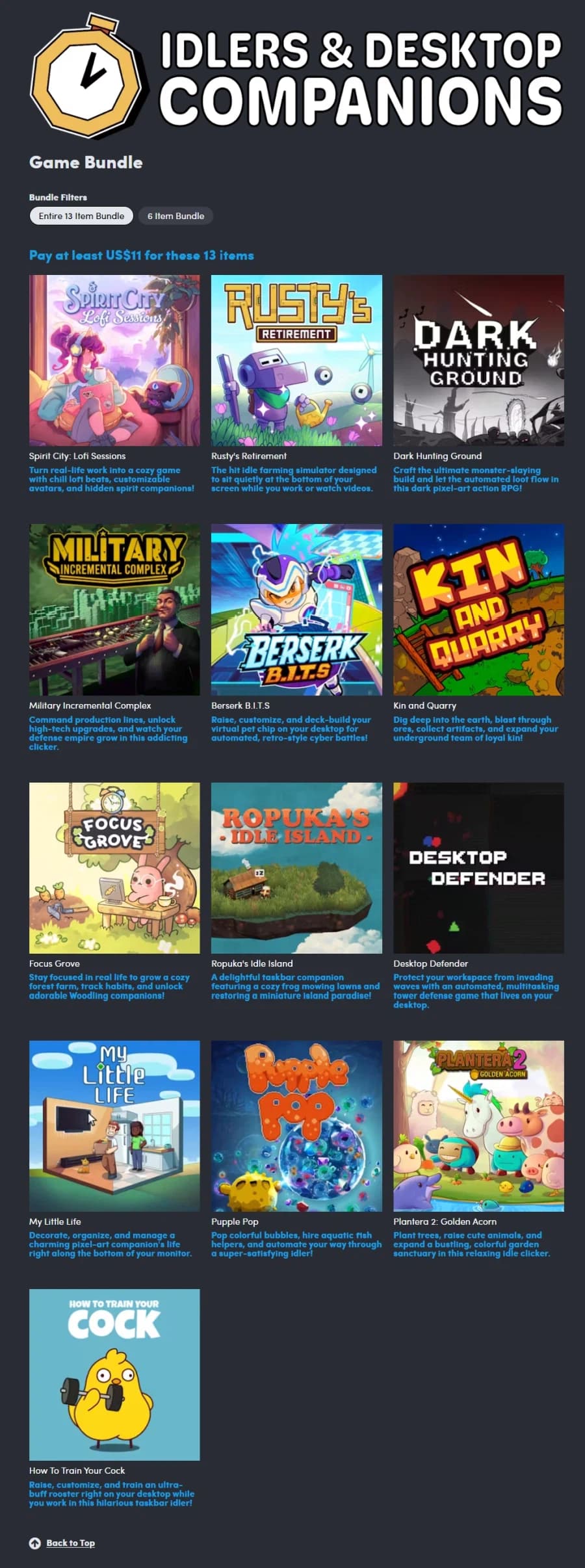 Humble Bundle Idlers & Desktop Companions