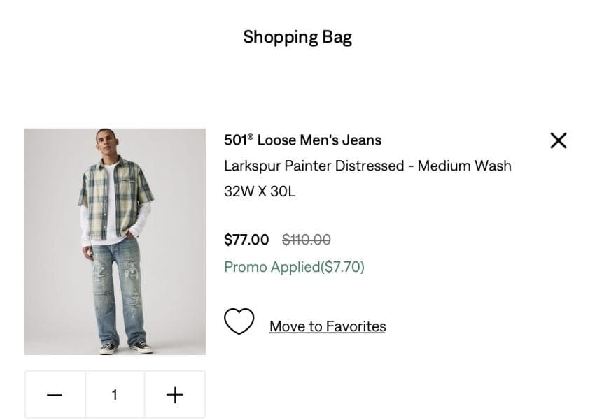 Levi's 501 데님 팬츠