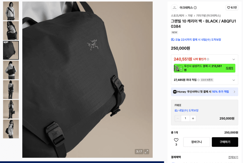 아크테릭스 그랜빌 10 캐리어