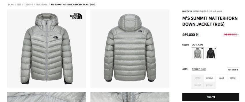 North Face 마테호른 다운 자켓