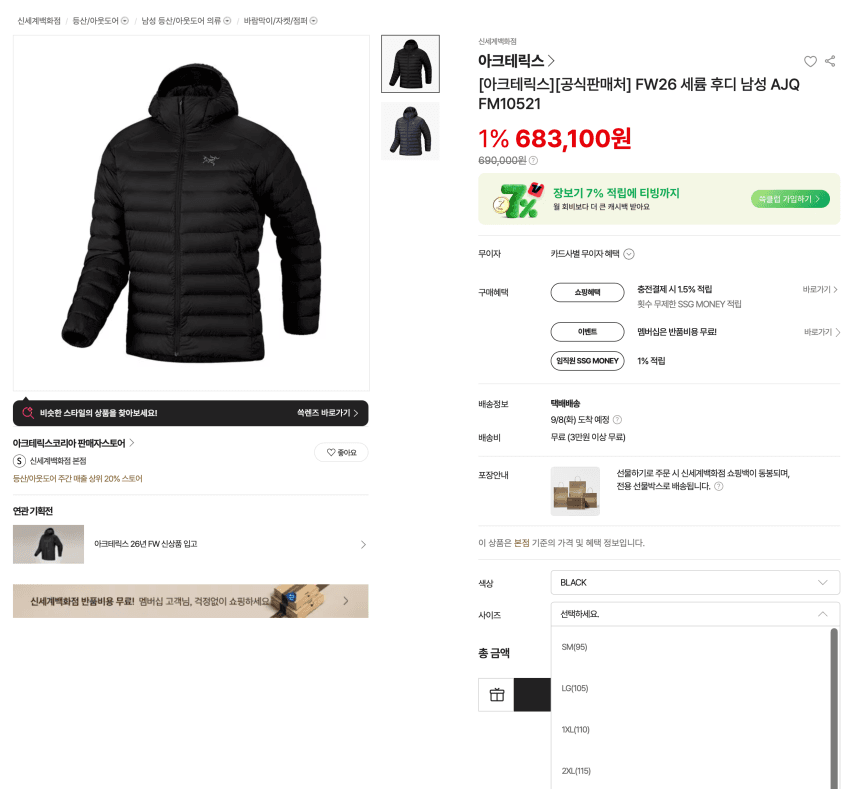 아크테릭스 세륨 후디 FW26