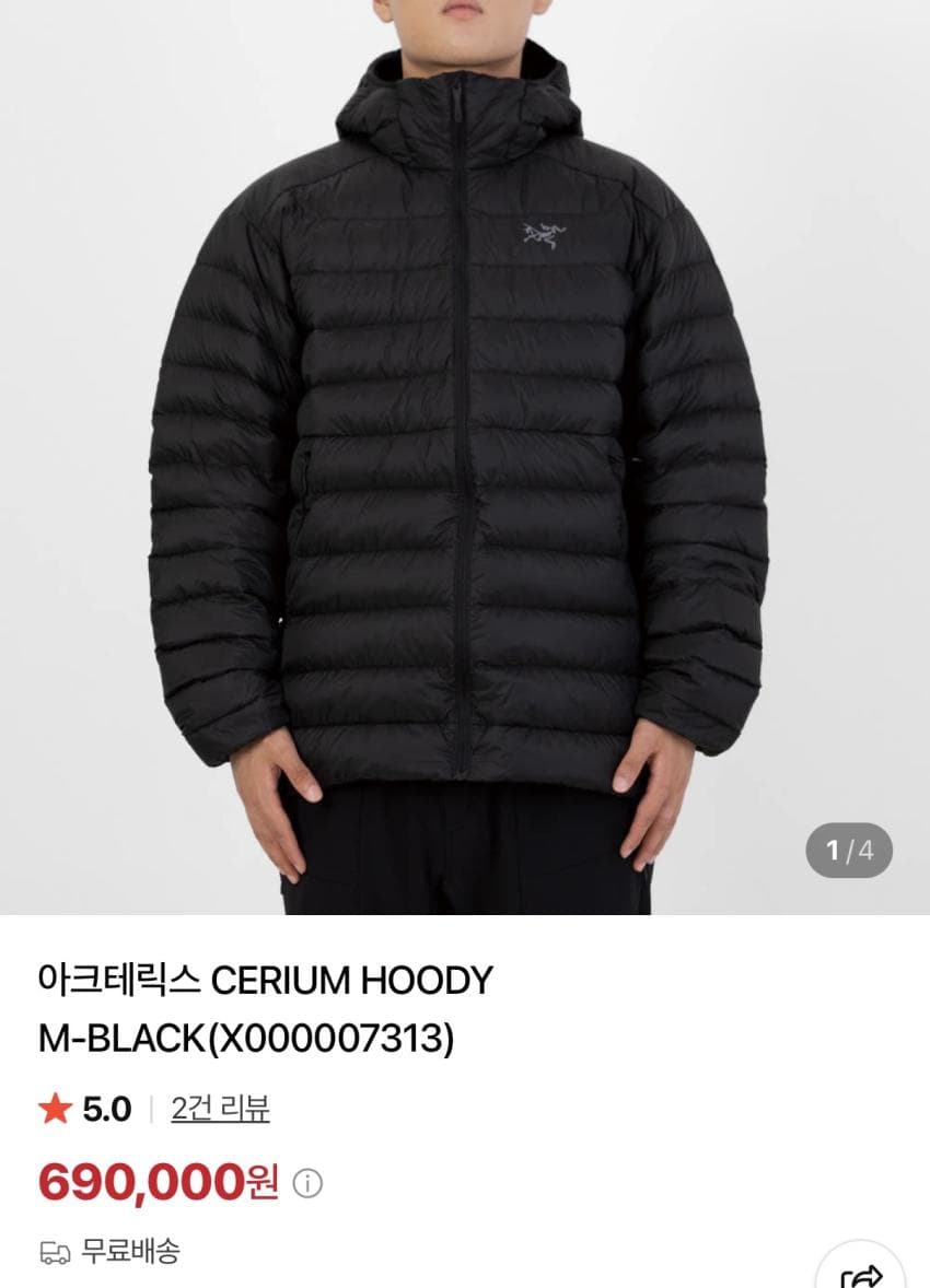 Arc'teryx Cerium 후디 블랙