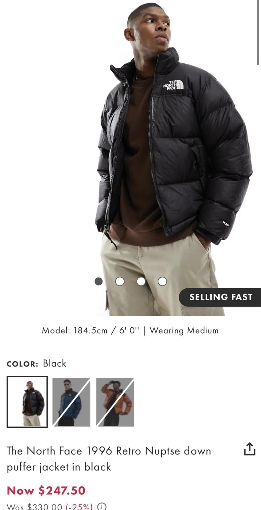 North Face 눕시 다운 재킷