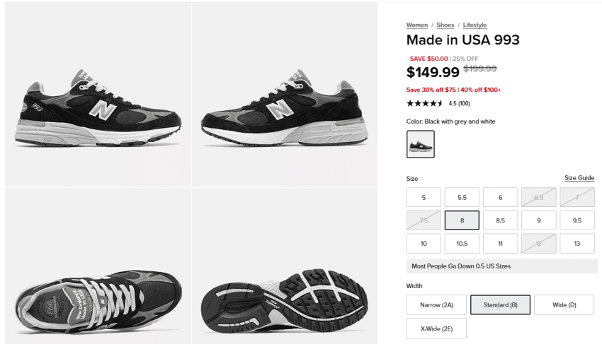 New Balance 993 우먼스 $99