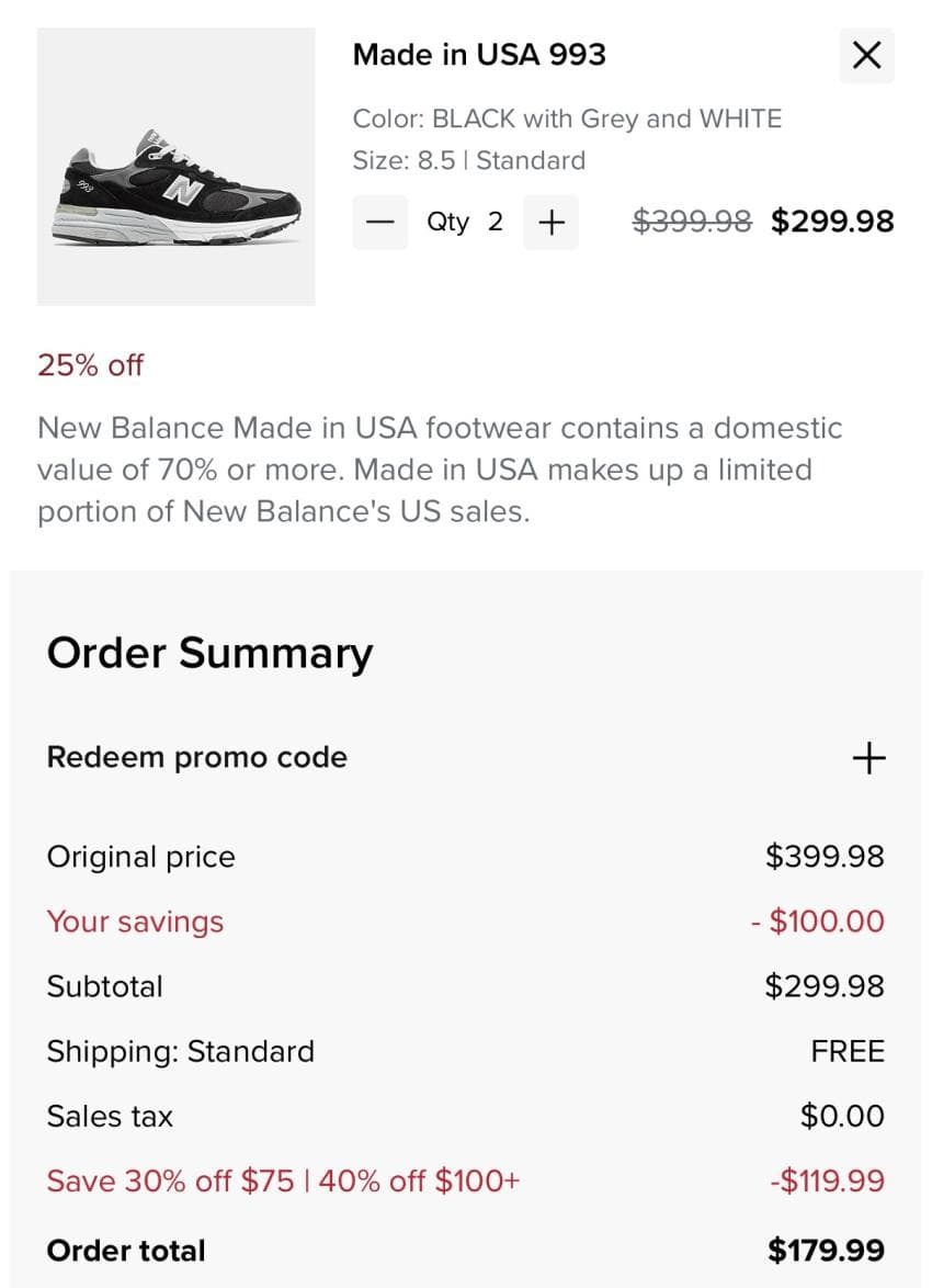 New Balance 993 $99
