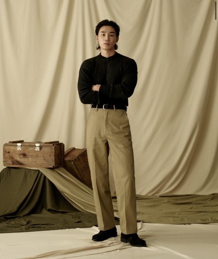 브론슨 립 원단 헨리 셔츠