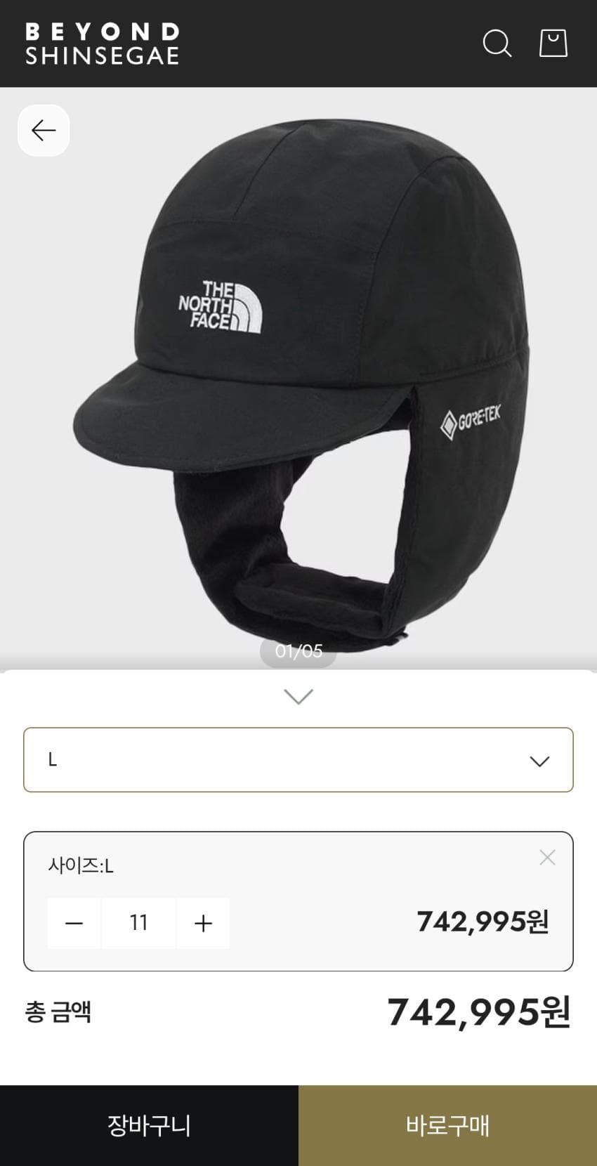 노스페이스 고어텍스 이어머프